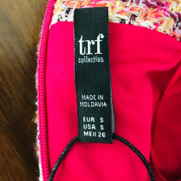 Zara TRF Collection Multi Color Tweed Dress Small - Picture 5 of 11